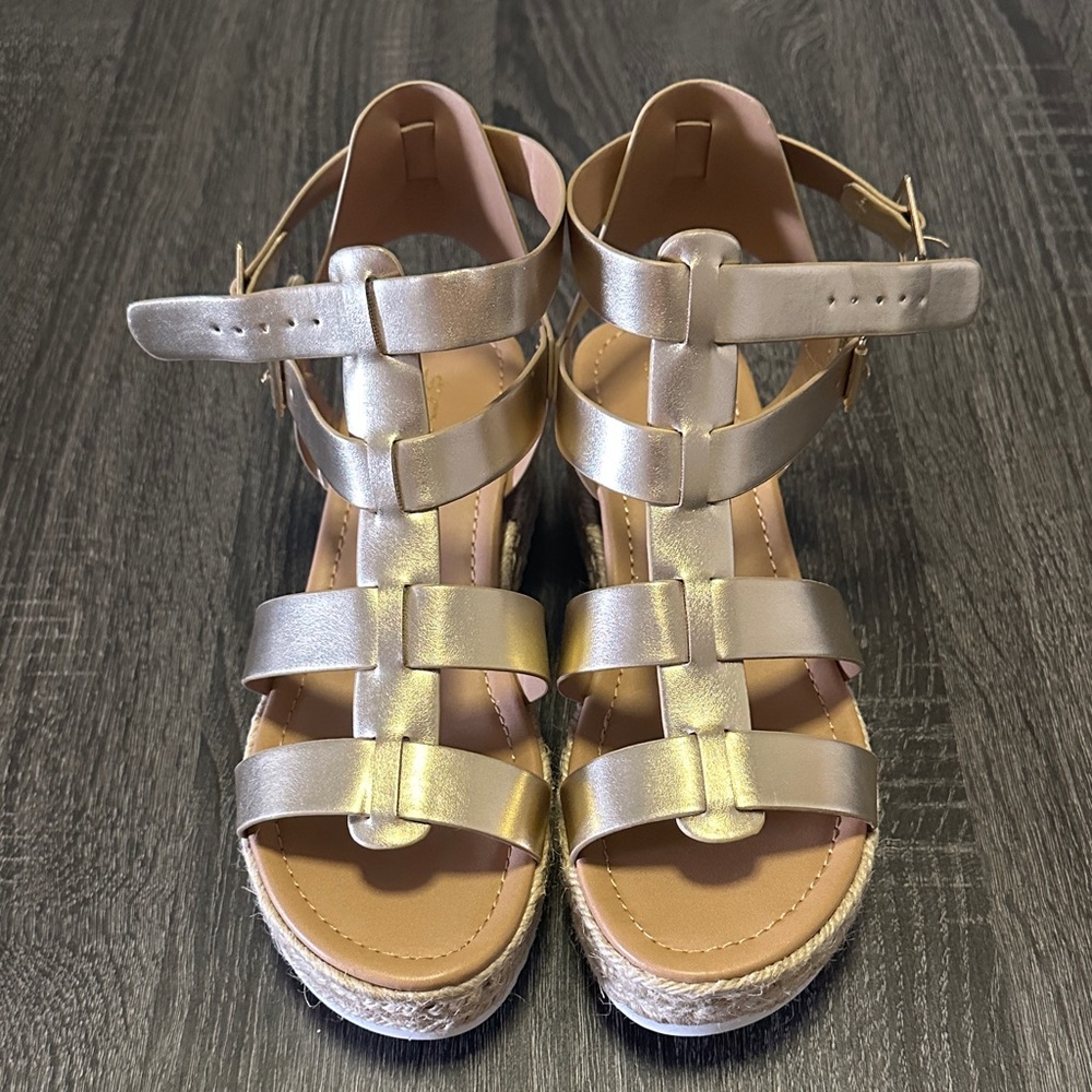 Soda Metallic Espadrille Sandals - Picture 2 of 6